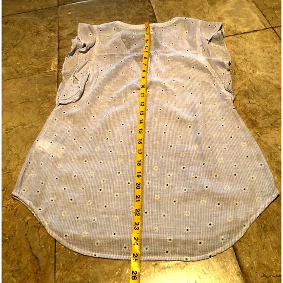 OLD NAVY- WOMEN'S BLUE LIGHT WEIGHT V-NECK TOP SIZE SMALL - Picture 3 of 6